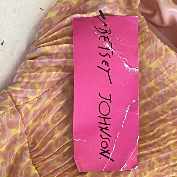 NWT Betsey Johnson Maxi Dress SZ 4 Pleated Pink Animal Print Prom Event Party - Picture 8 of 11